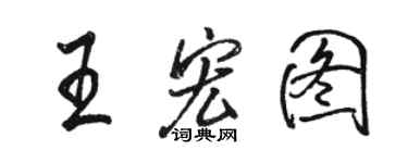 駱恆光王宏圖行書個性簽名怎么寫