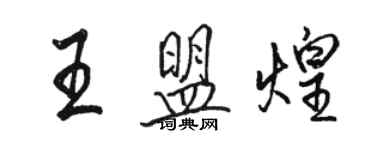 駱恆光王盟煌行書個性簽名怎么寫