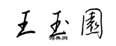 王正良王玉園行書個性簽名怎么寫