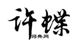 胡問遂許蝶行書個性簽名怎么寫