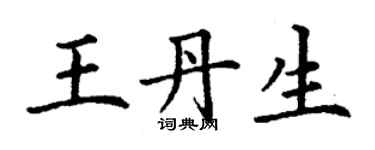 丁謙王丹生楷書個性簽名怎么寫
