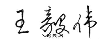 駱恆光王毅偉草書個性簽名怎么寫