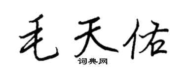 王正良毛天佑行書個性簽名怎么寫