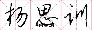 楊思訓怎么寫好看