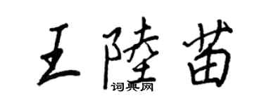 王正良王陸苗行書個性簽名怎么寫