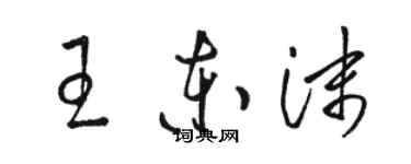 駱恆光王東沫草書個性簽名怎么寫