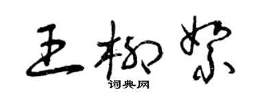 曾慶福王柳絮草書個性簽名怎么寫