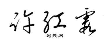 梁錦英許紅霞草書個性簽名怎么寫