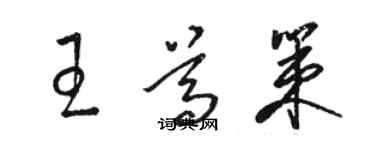 駱恆光王尊策草書個性簽名怎么寫