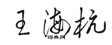 駱恆光王海杭草書個性簽名怎么寫