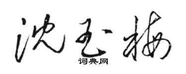 駱恆光沈玉梅草書個性簽名怎么寫