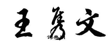 胡問遂王雋文行書個性簽名怎么寫