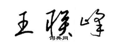 梁錦英王聯峰草書個性簽名怎么寫