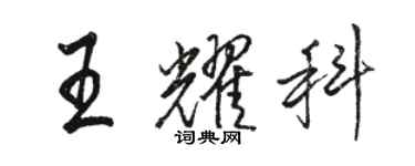 駱恆光王耀科行書個性簽名怎么寫