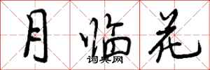 曾慶福月臨花行書怎么寫