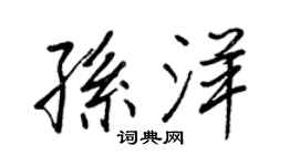 王正良孫洋行書個性簽名怎么寫