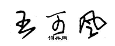 朱錫榮王可風草書個性簽名怎么寫