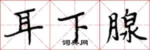 周炳元耳下腺楷書怎么寫