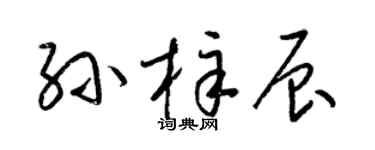 梁錦英孫梓辰草書個性簽名怎么寫