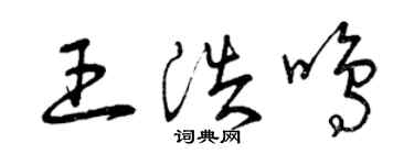 曾慶福王浩鳴草書個性簽名怎么寫