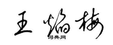 梁錦英王焰梅草書個性簽名怎么寫