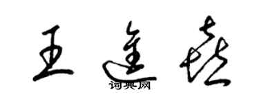 梁錦英王進喜草書個性簽名怎么寫