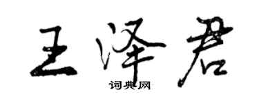 曾慶福王澤君行書個性簽名怎么寫