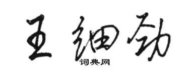 駱恆光王細勁行書個性簽名怎么寫