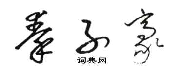 駱恆光秦子豪草書個性簽名怎么寫