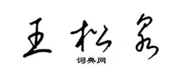 梁錦英王松泉草書個性簽名怎么寫