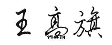 駱恆光王高旗行書個性簽名怎么寫