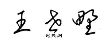 梁錦英王世野草書個性簽名怎么寫