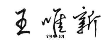 駱恆光王唯新行書個性簽名怎么寫