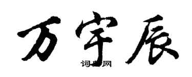 胡問遂萬宇辰行書個性簽名怎么寫