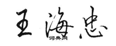 駱恆光王海忠行書個性簽名怎么寫