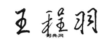 駱恆光王程羽行書個性簽名怎么寫