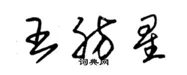 朱錫榮王肪星草書個性簽名怎么寫