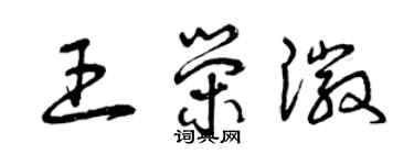 曾慶福王榮徽草書個性簽名怎么寫