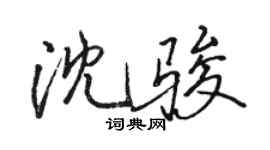 駱恆光沈駿行書個性簽名怎么寫