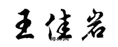 胡問遂王佳岩行書個性簽名怎么寫