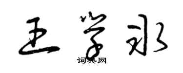 曾慶福王學冰草書個性簽名怎么寫