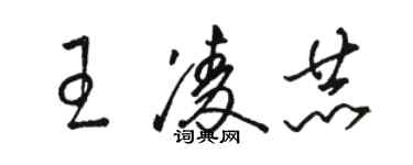 駱恆光王凌赫草書個性簽名怎么寫