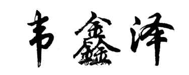 胡問遂韋鑫澤行書個性簽名怎么寫