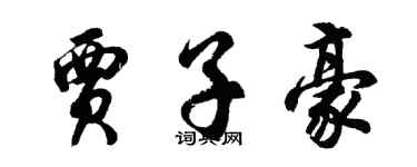 胡問遂賈子豪行書個性簽名怎么寫