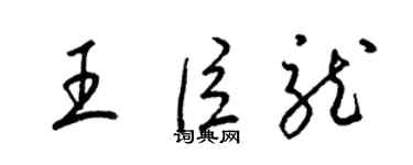 梁錦英王臣龍草書個性簽名怎么寫