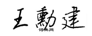 王正良王勛建行書個性簽名怎么寫