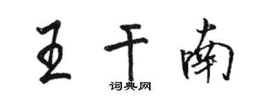 駱恆光王乾南行書個性簽名怎么寫