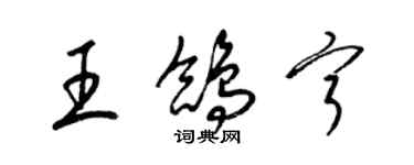 梁錦英王鴿寧草書個性簽名怎么寫