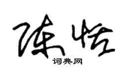 朱錫榮陳恬草書個性簽名怎么寫