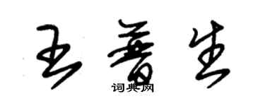 朱錫榮王普生草書個性簽名怎么寫